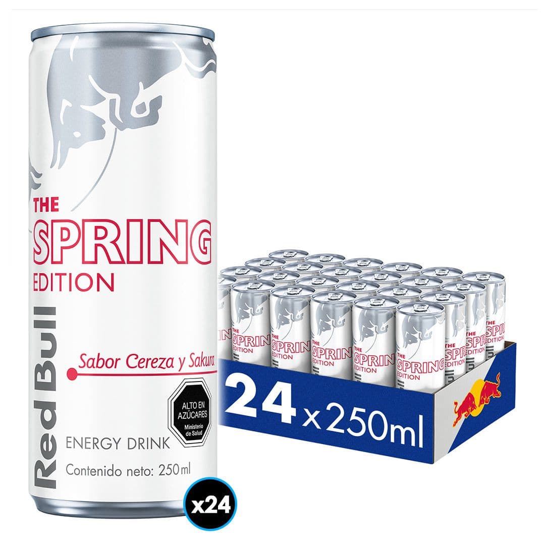 24x Bebida Energética Red Bull Spring Cereza y Sakura en Lata 250cc_1