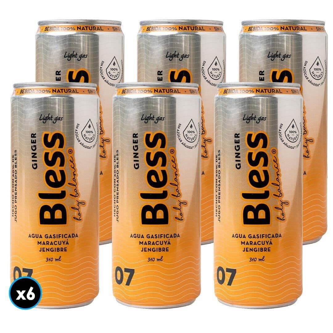 6x Agua Bless Maracuya y Jengibre con Gas 310cc_1