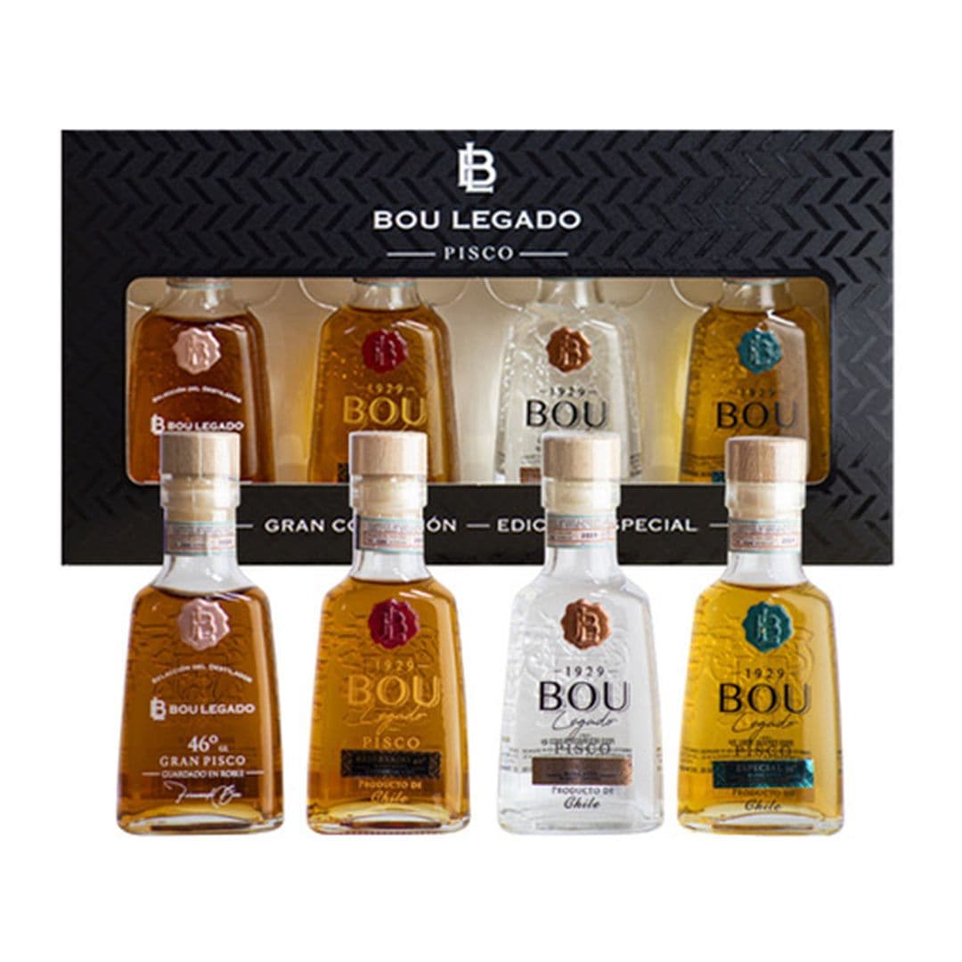 KIT BOU LEGADO: 4x Variedades Pisco 1929 Bou Legado 50cc Miniatura_1