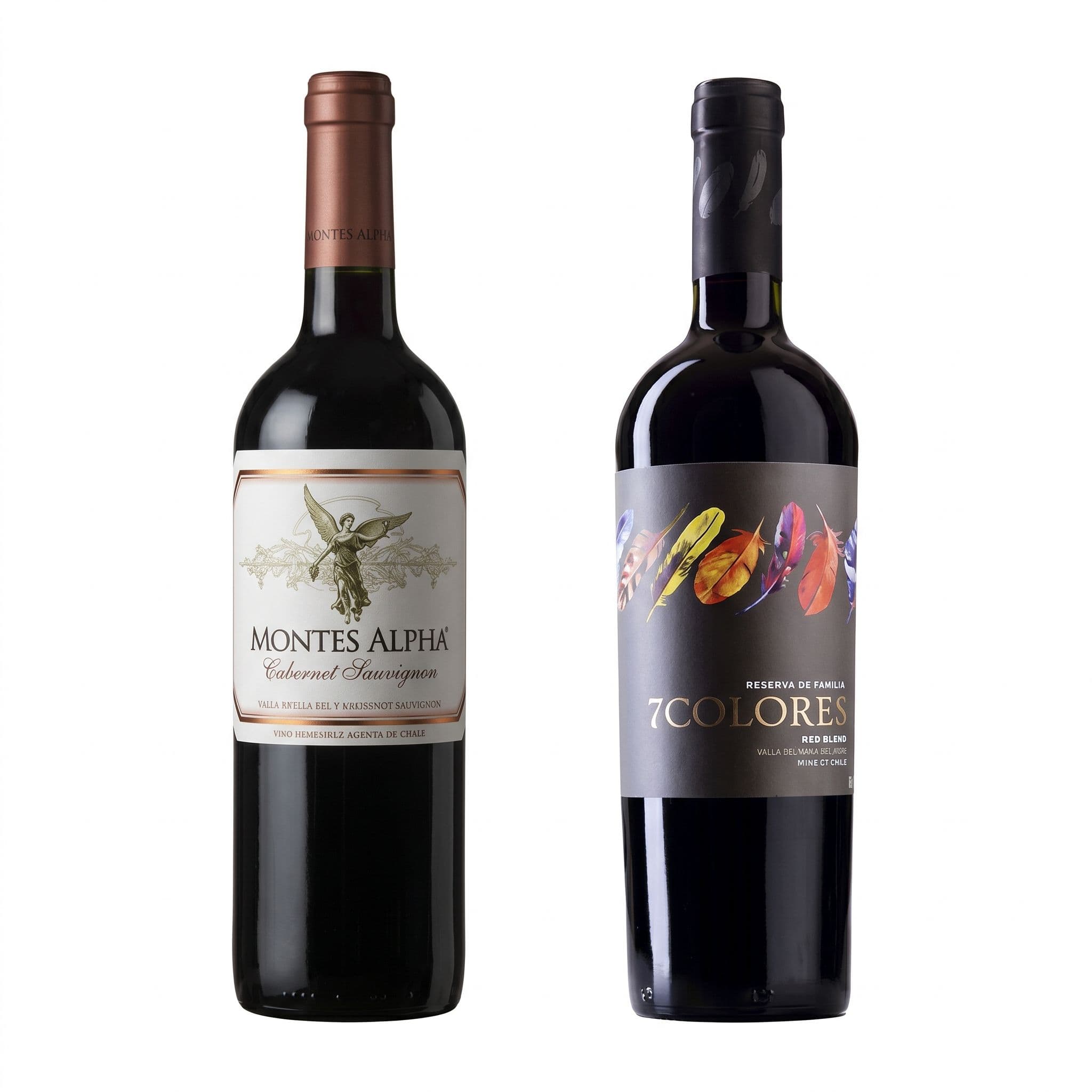 DUO MONTES ALPHA - 7 COLORES: 1x Vino Montes Alpha Cabernet Sauvignon 750cc + 1x Vino 7 Colores Single Vineyard Red Blend 750cc_1