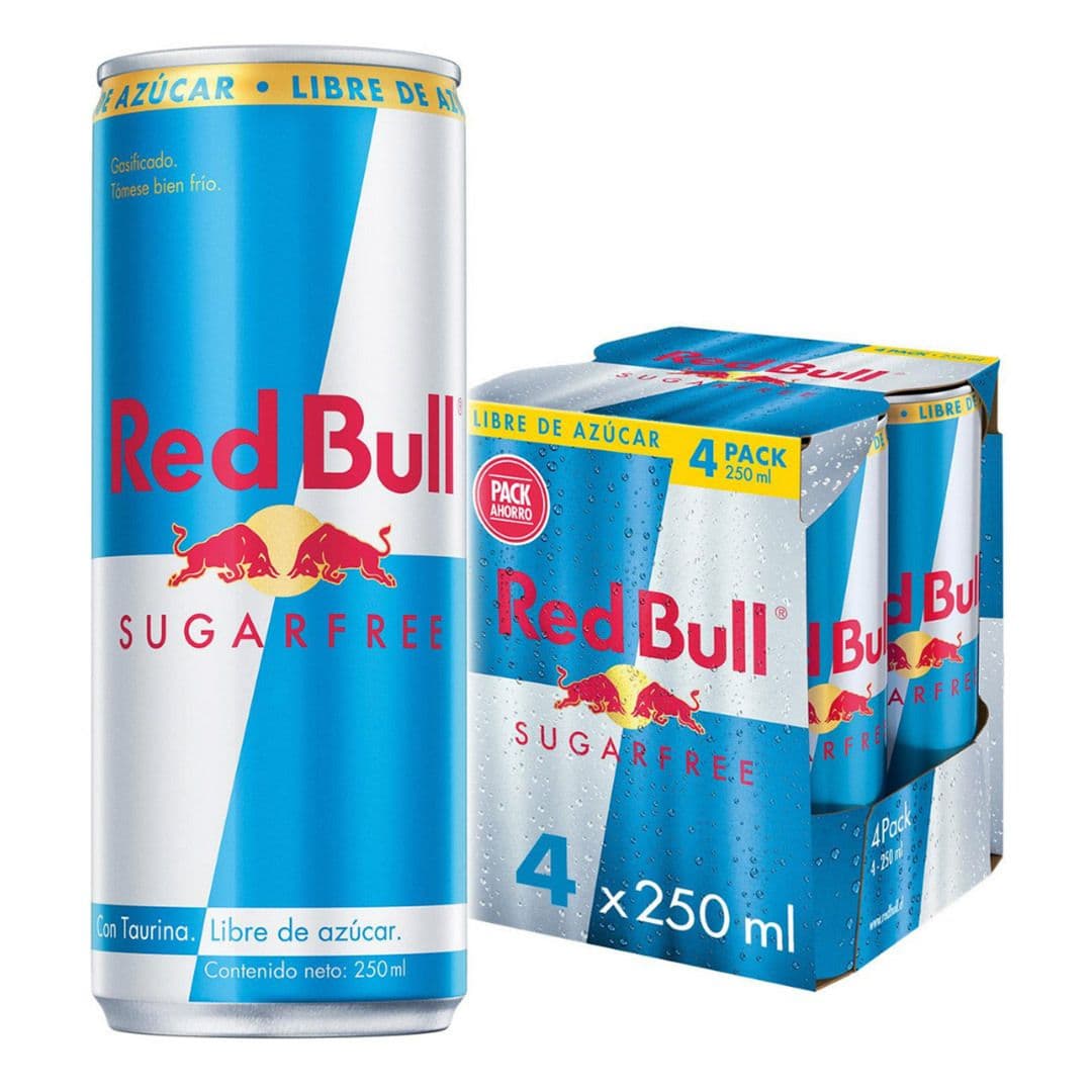 4x Bebida Energética Red Bull Sugar Free 250cc_1