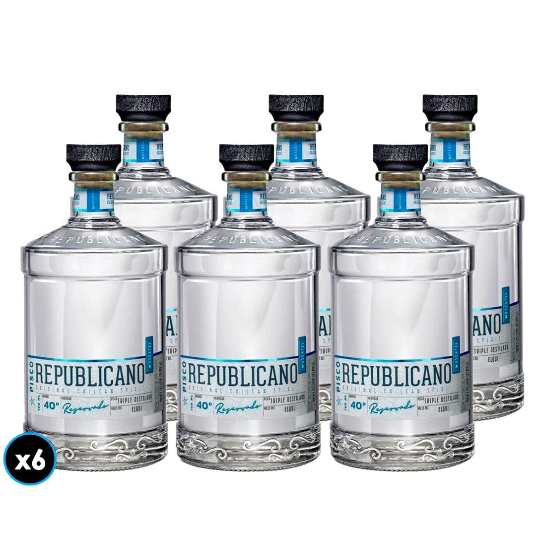 6x Pisco Republicano Moscatel Triple Destilado 750cc 40º alc._1