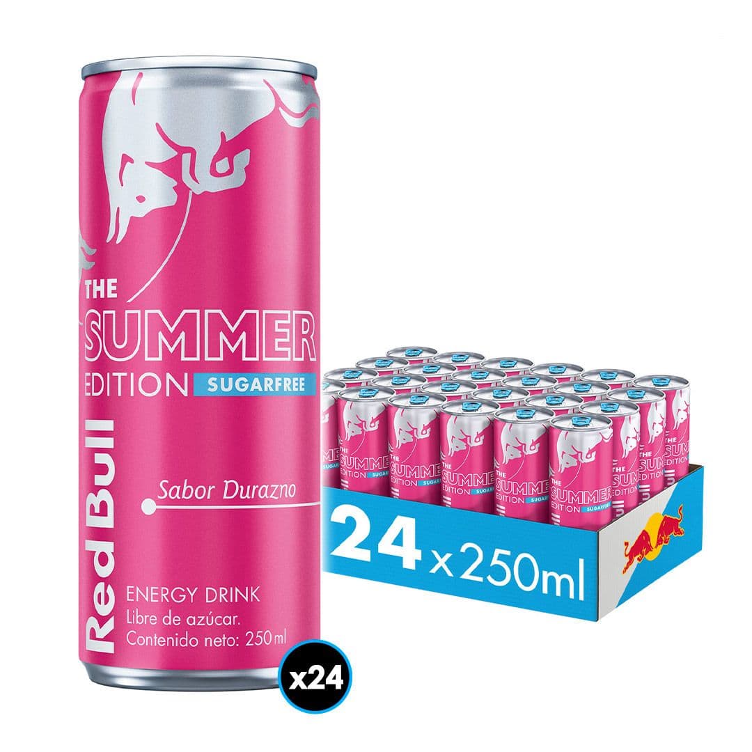 24x Bebida Energética Red Bull Durazno Sin Azúcar 250cc_1