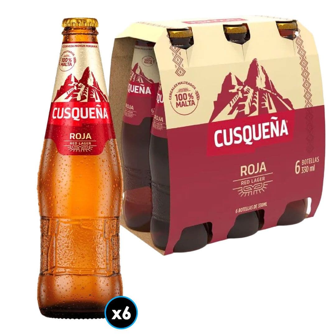 6x Cerveza Cusqueña Roja 5.6° Botella 330 cc_1