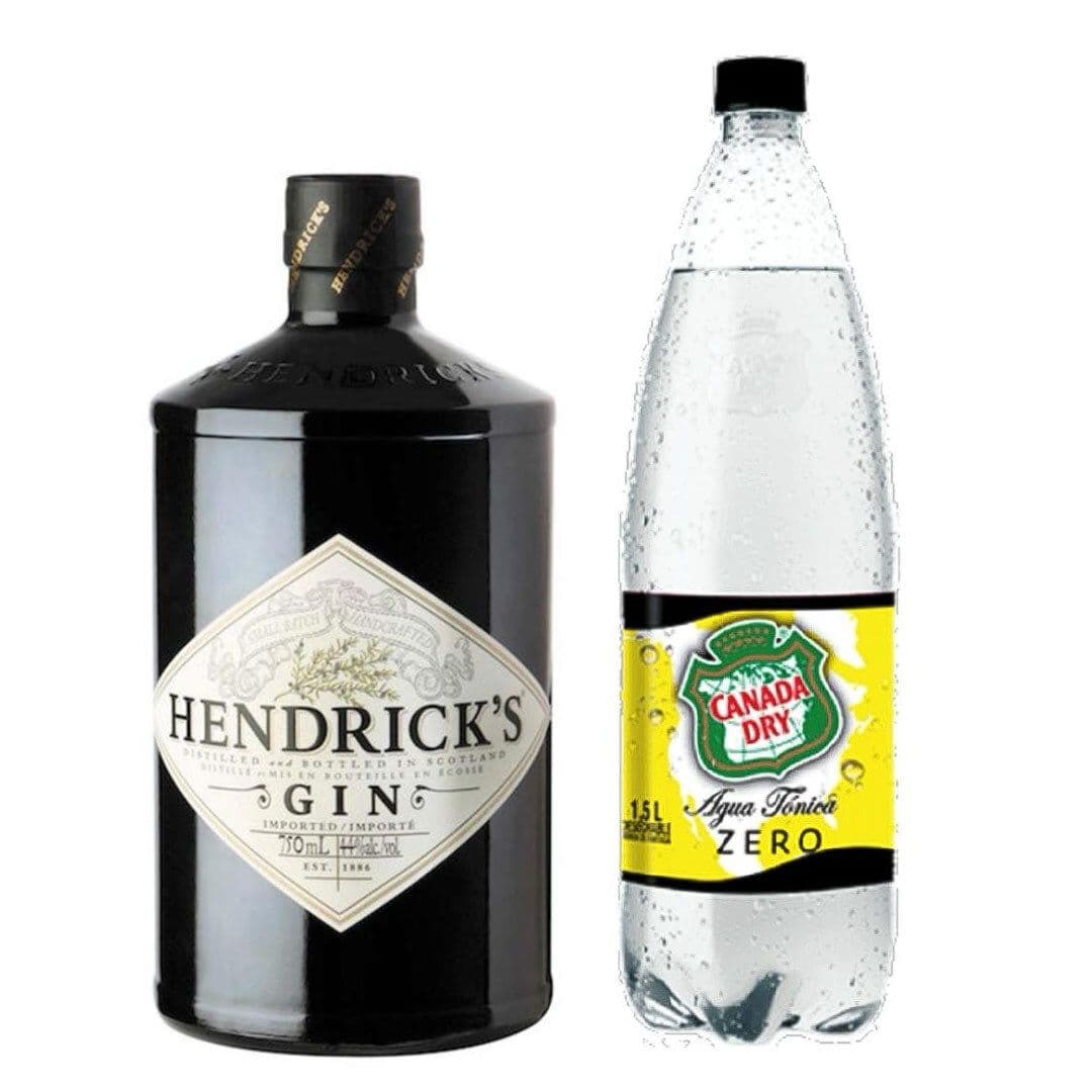 PACK GIN TONIC N°1: 1x Gin Hendricks 700cc 41,4º alc. + 1x Agua Tónica Canada Dry Zero 1.5 L_1