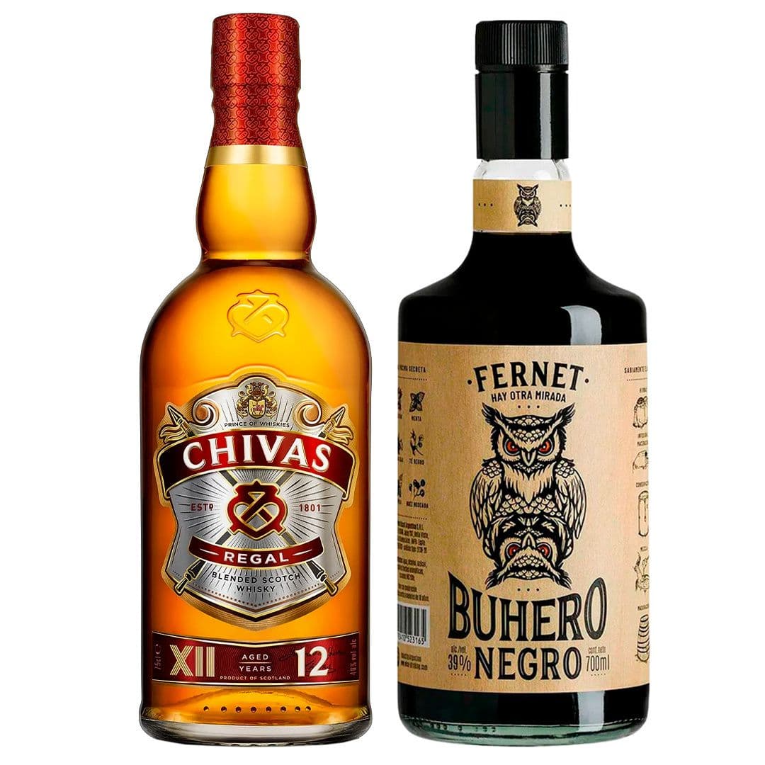 PACK FERNET + CHIVAS 12 750cc: Fernet Buhero Negro 39°alc. 700cc + Fernet Buhero Negro 39°alc. 700cc_1