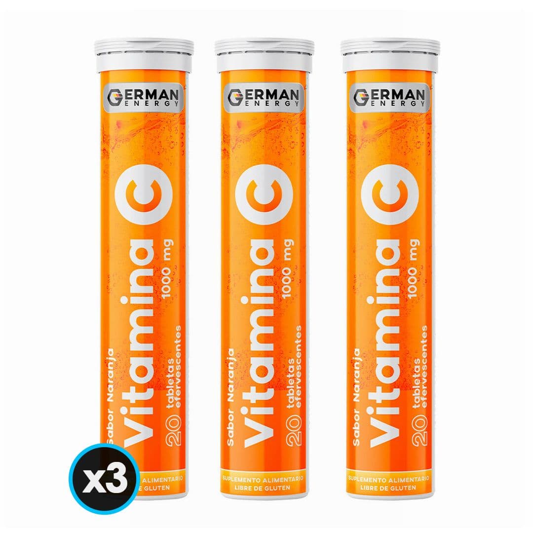 3x Vitamina C German Energy Naranja 1000 mg (20 tabletas efervescentes)._1