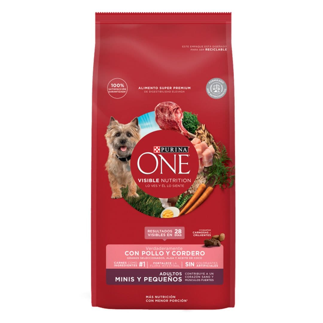 Comida de Perro Purina One Adultos Minis y Pequeños Pollo Cordero 6 Kg_1