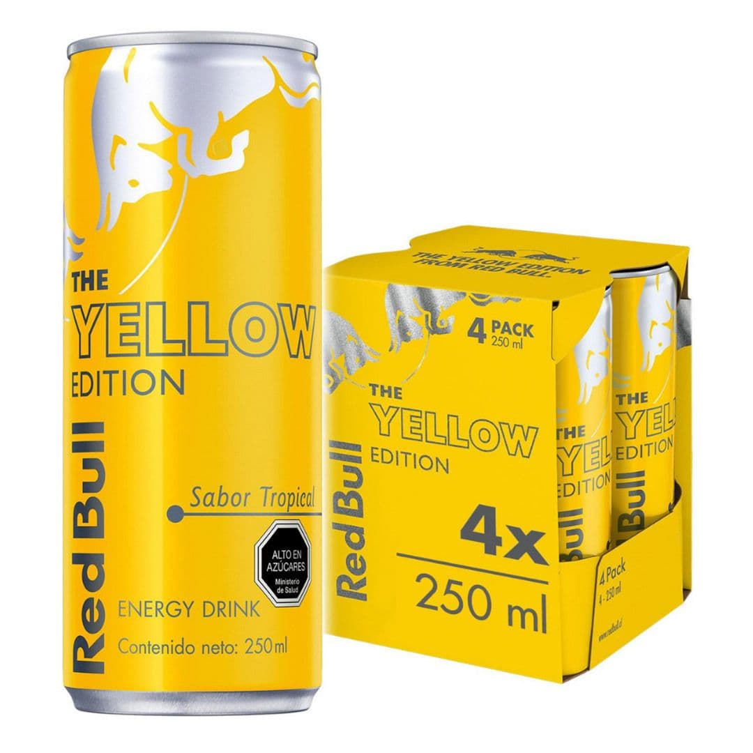4x Bebida Energética Red Bull Yellow Edition en Lata 250cc_1