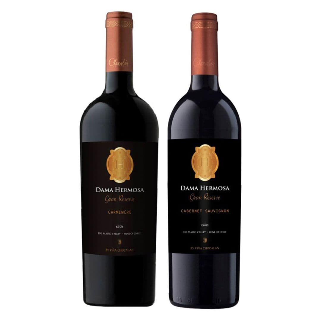 PACK CHOCALAN DAMA HERMOSA GRAN RESERVA: 1X Vino Chocalan Dama Hermosa Gran Reserva Carmenere 750cc + 1X Vino Chocalan Dama Hermosa Gran Reserva Cabernet Sauvignon 750cc_1