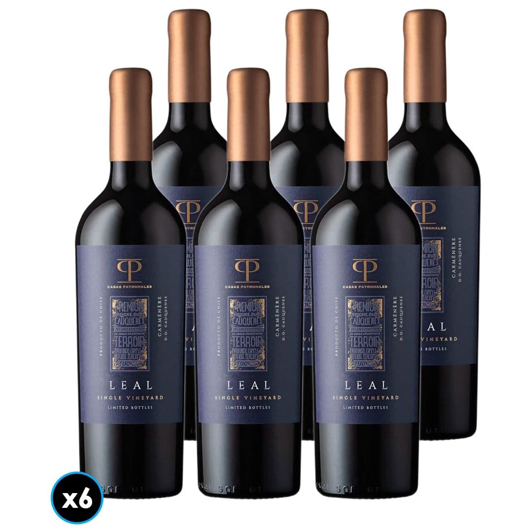 6x Vino Casas Patronales Leal Carmenere 750cc_1