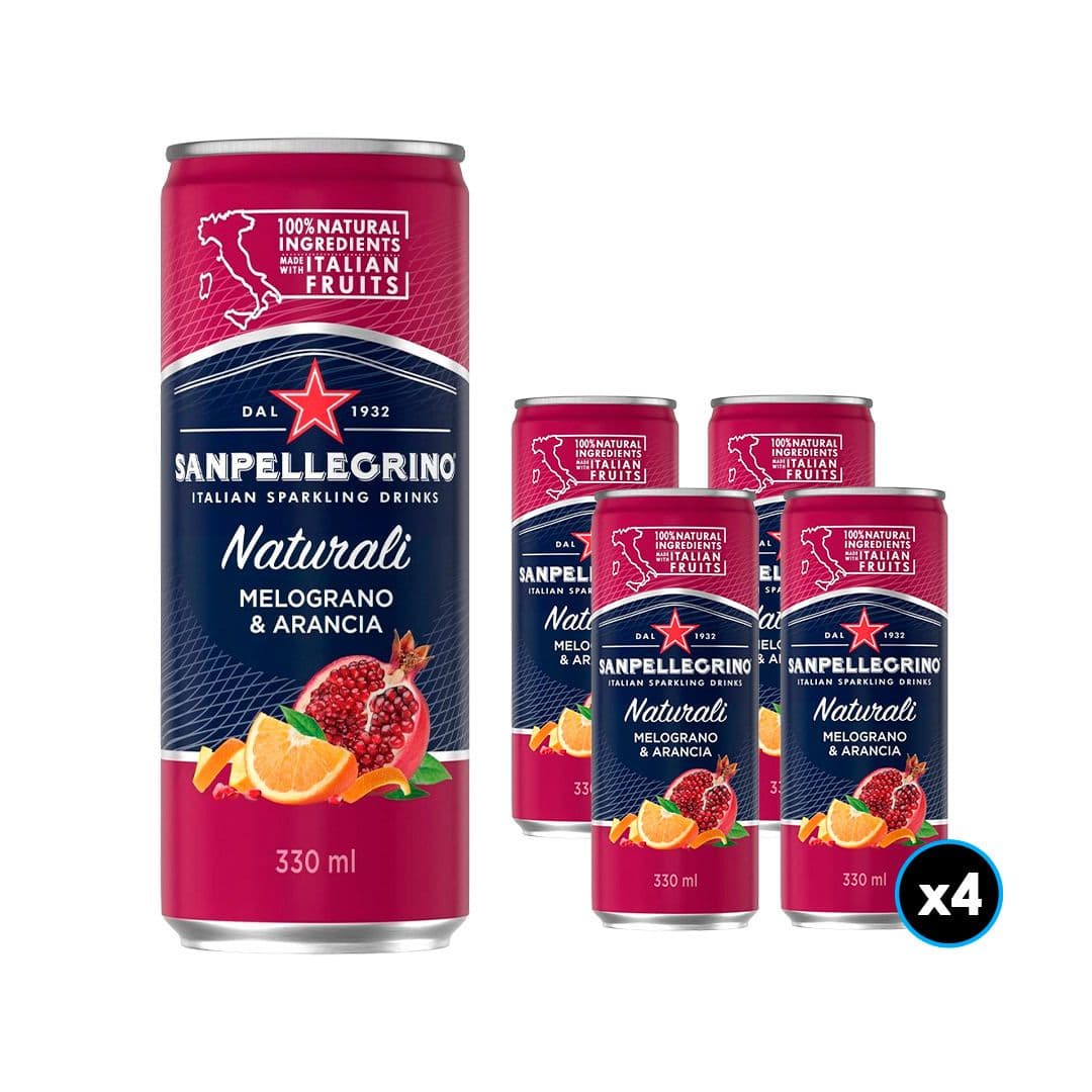 4x Agua San Pellegrino Melara Con Gas Lata 330cc_1