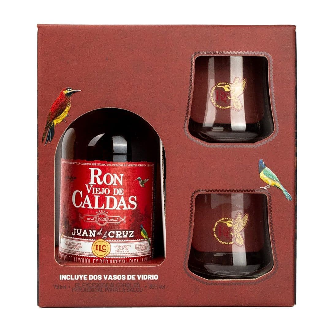 Pack Ron Viejo de Caldas 5 Años 700cc 40°alc + 2 vasos_1