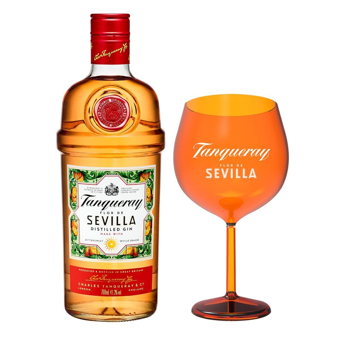 PACK TANQUERAY: 1x Gin Tanqueray Sevilla 700cc +1x Copa Acrilica Sevilla_1