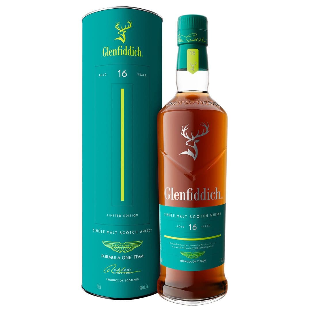 Whisky Glenfiddich 16 Años Single Malt 700cc 43° alc. - Aston Martin Edición Limitada Fórmula1_1