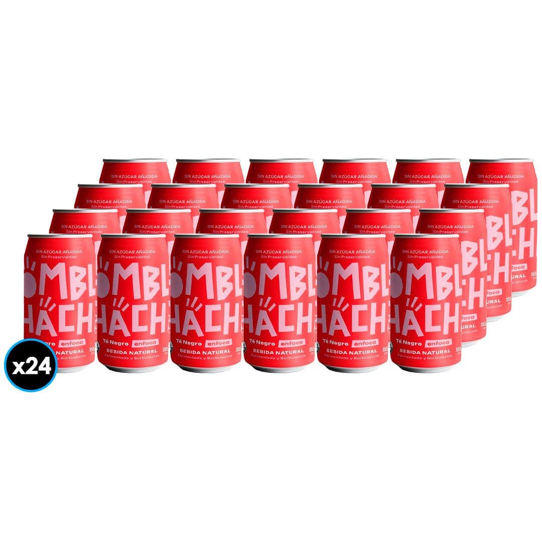 24x Kombuchacha Original Té Negro Sin Azúcar Lata 355cc_1