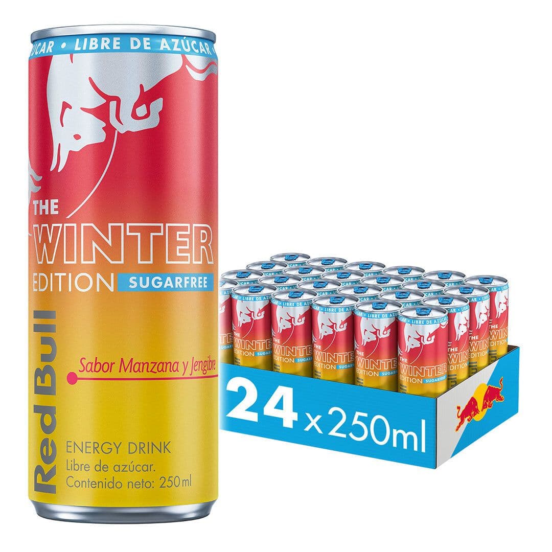 24x Bebida Energética Red Bull Winter Sin Azúcar Manzana Jengibre 250cc_1