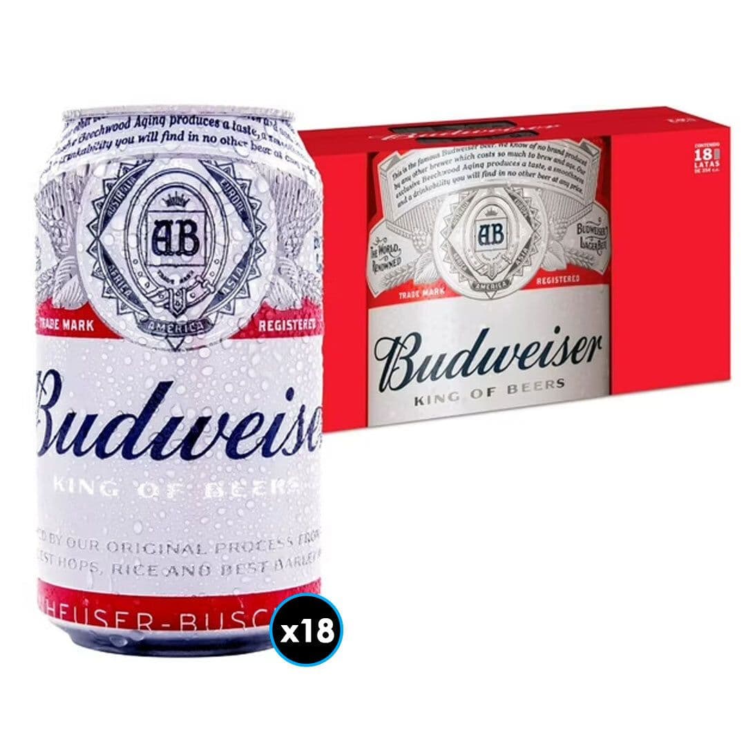 18x Cerveza Budweiser en Lata 354cc_1