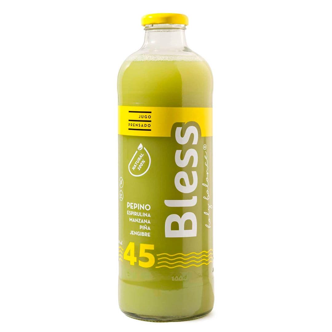 Jugo Bless 45 Pepino, Espirulina, Manzana, Piña y Jengibre 1L_1