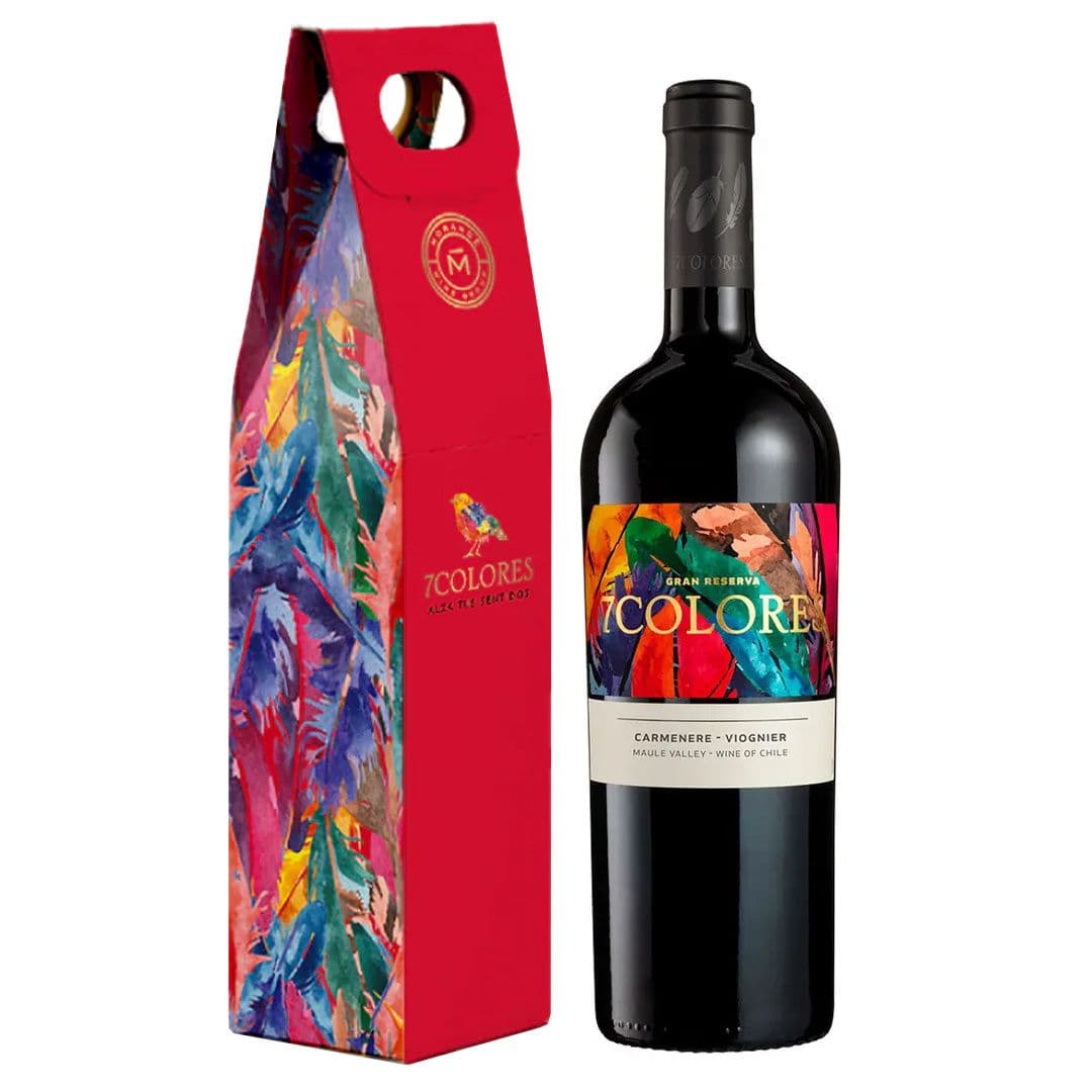 PACK 7 COLORES CARMENERE-VIOGNIER + BOLSA DE REGALO: 1x Vino 7 Colores Gran Reserva Carmenere-Viognier 750cc + 1x Regalo Bolsa 7 Colores _1