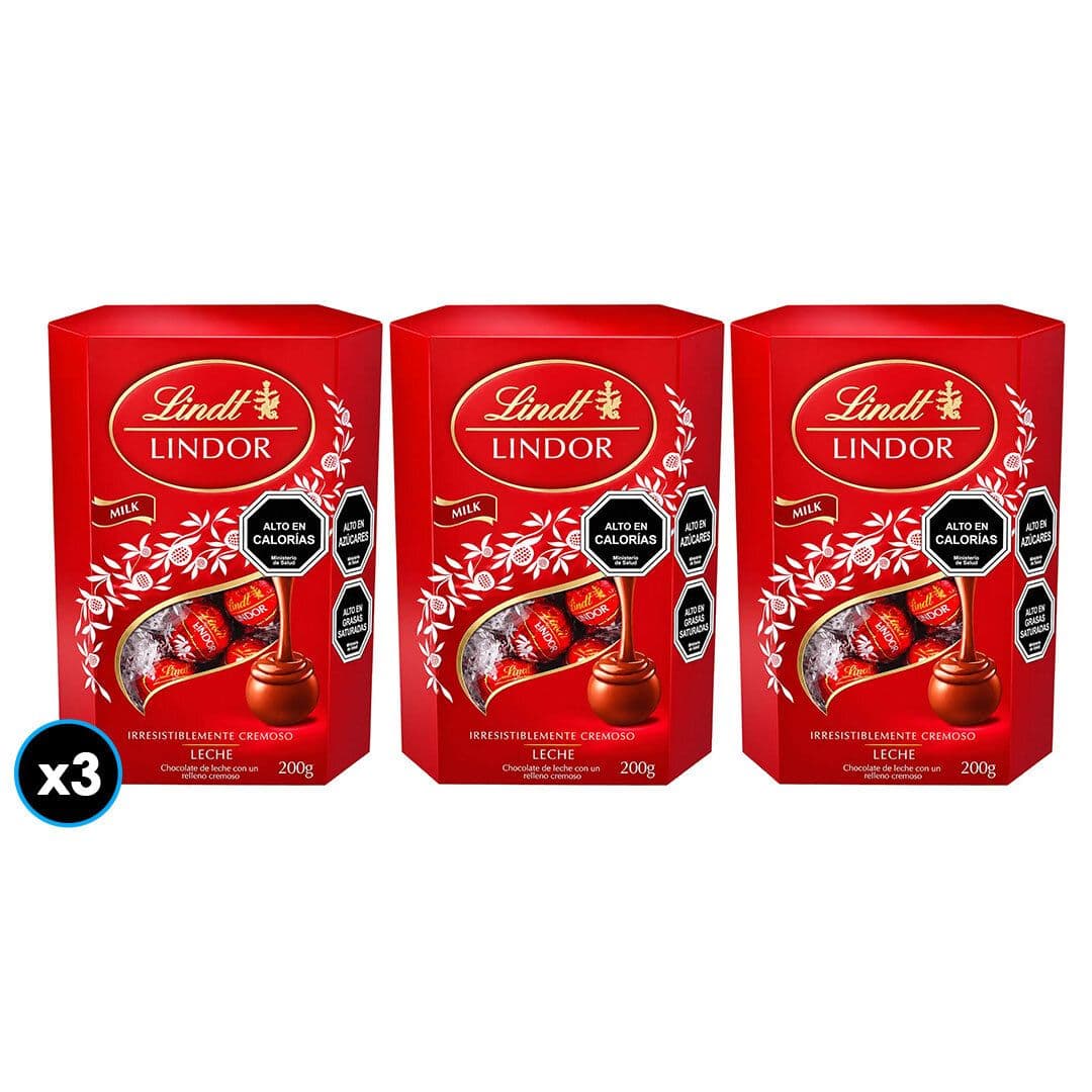 3x Bombones Lindt Lindor Chocolate de Leche 200 grs._1