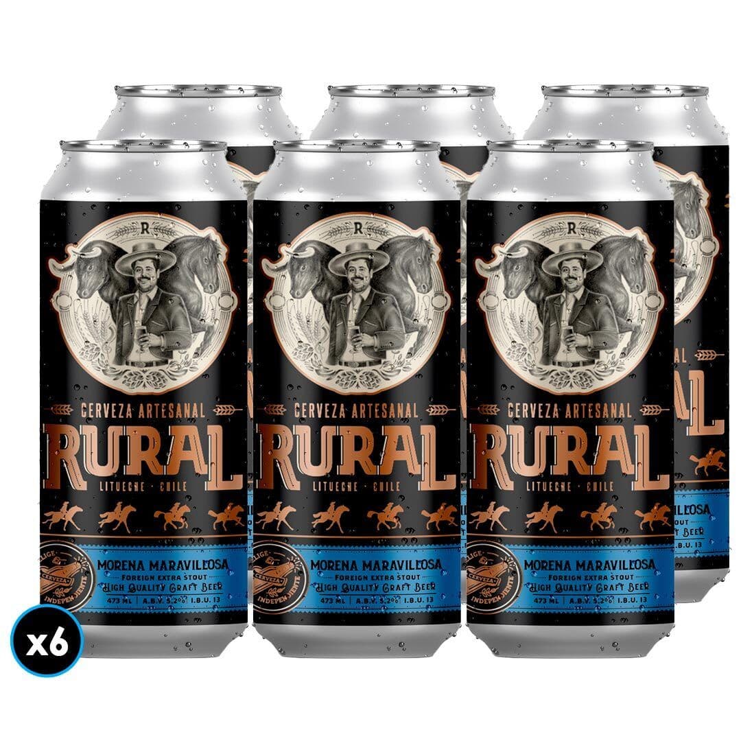 6x Cerveza Rural Morena Maravillosa Lata 473cc 7,0°alc._1