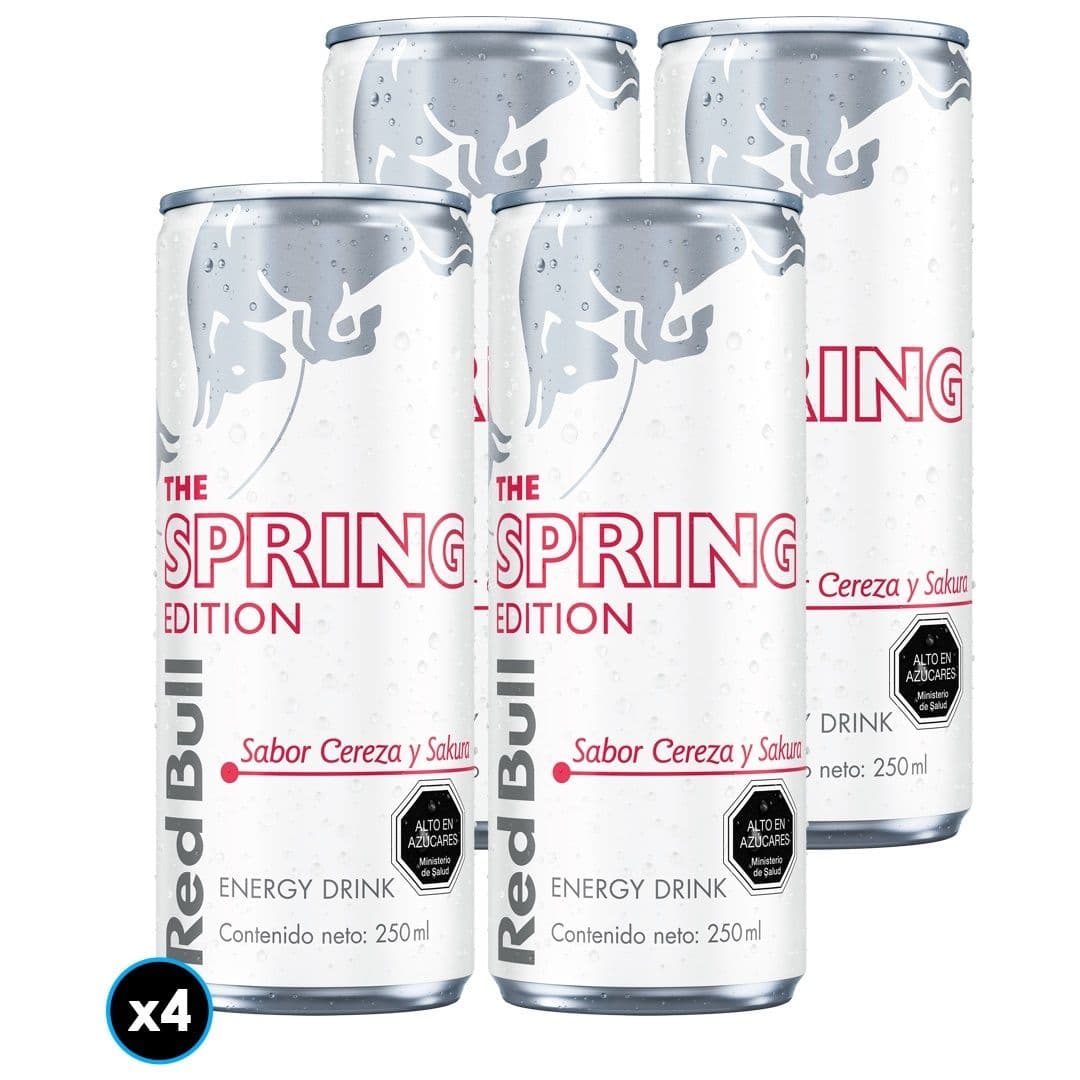 4x Bebida Energética Red Bull Spring Cereza y Sakura en Lata 250cc_1