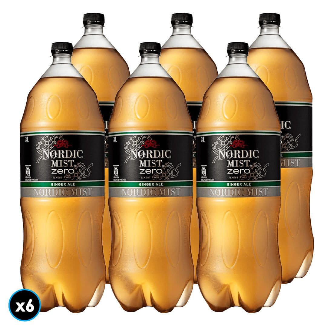 6x Bebida Nordic Ginger Ale Zero 3 L_1