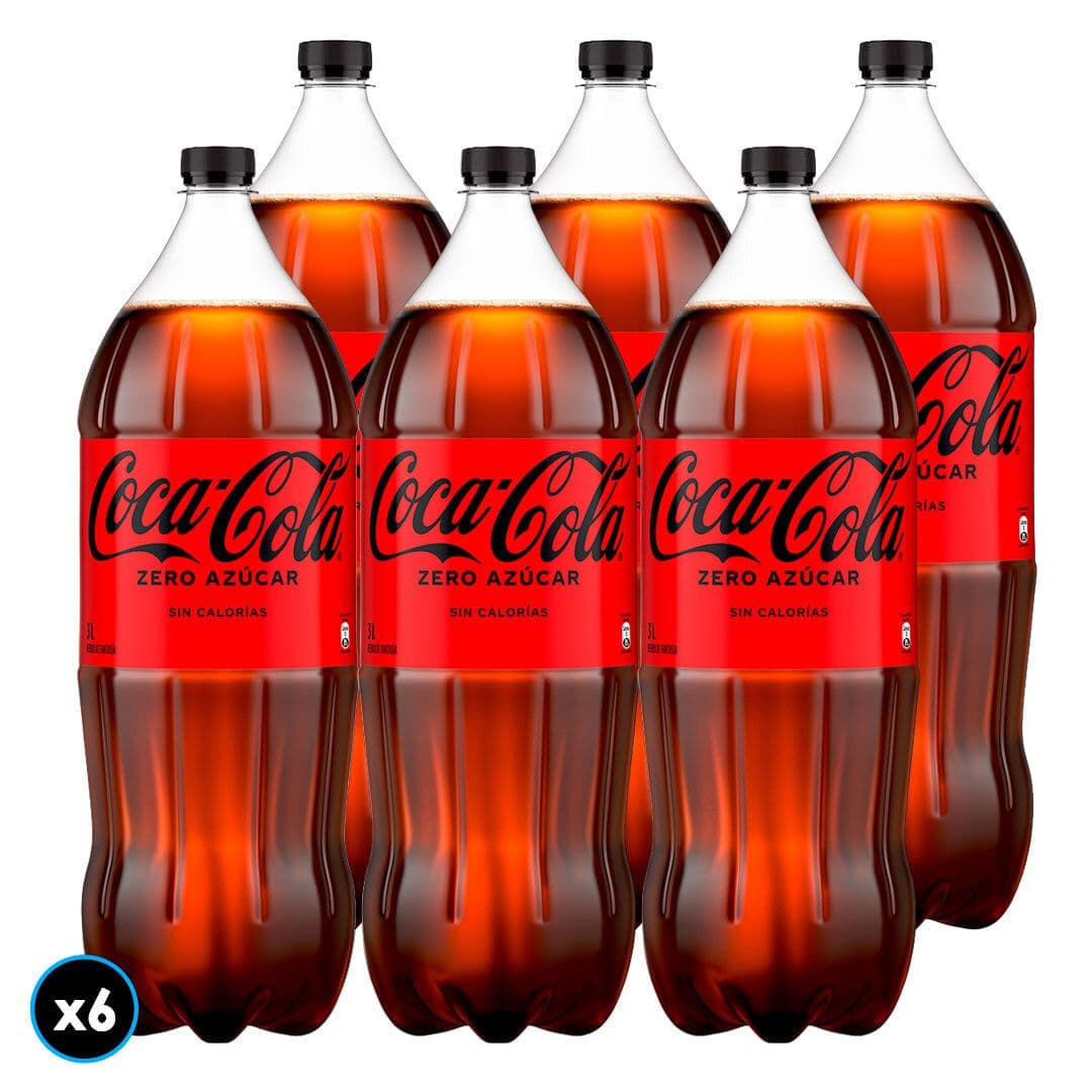 6x Bebida Coca-Cola Zero Azúcar 3 Litros_1