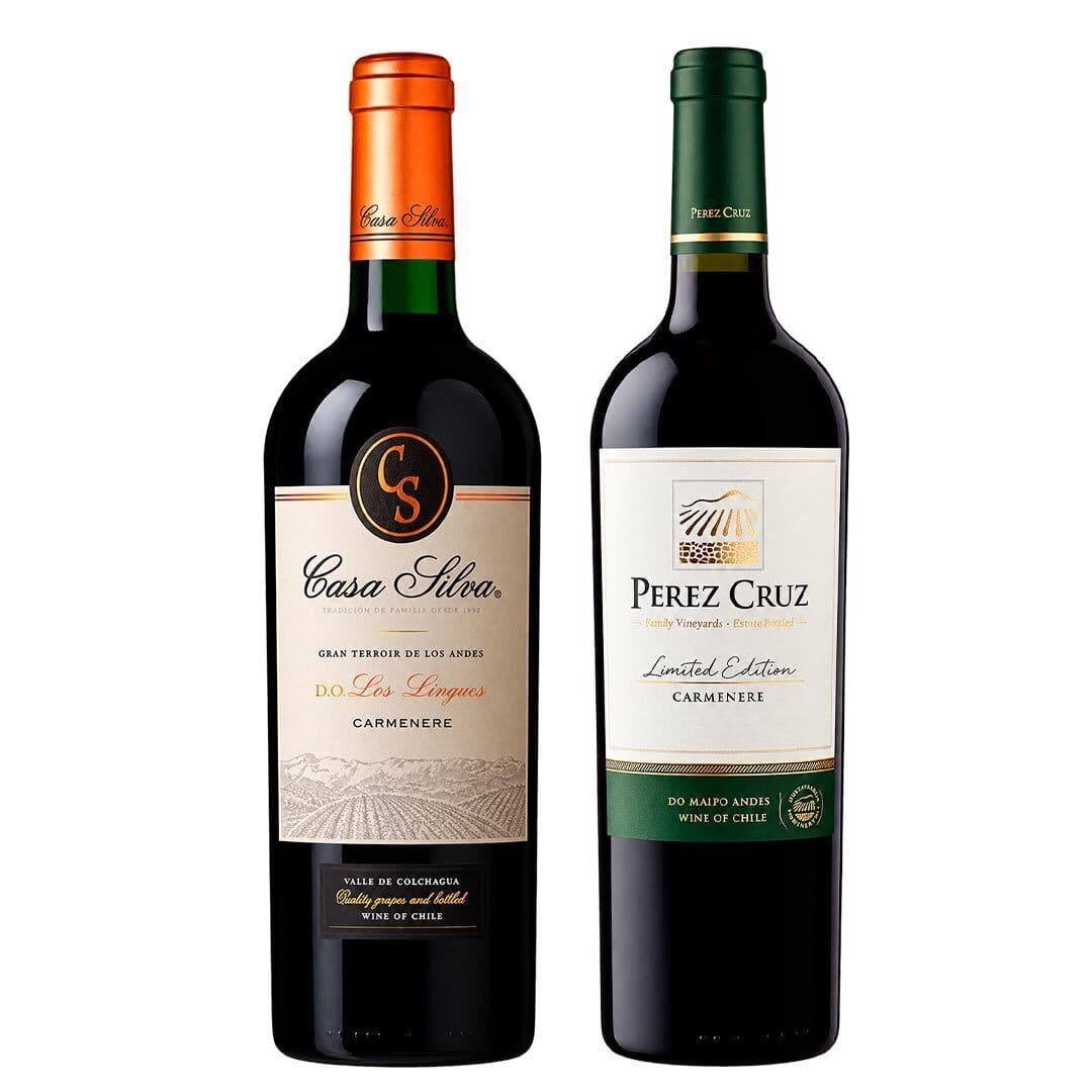 DUO PEREZ CRUZ - CASA SILVA: 1x Vino Perez Cruz Limited Edition Gran Reserva Carmenere 750cc + 1x Vino Casa Silva Gran Terroir Carmenere 750cc_1