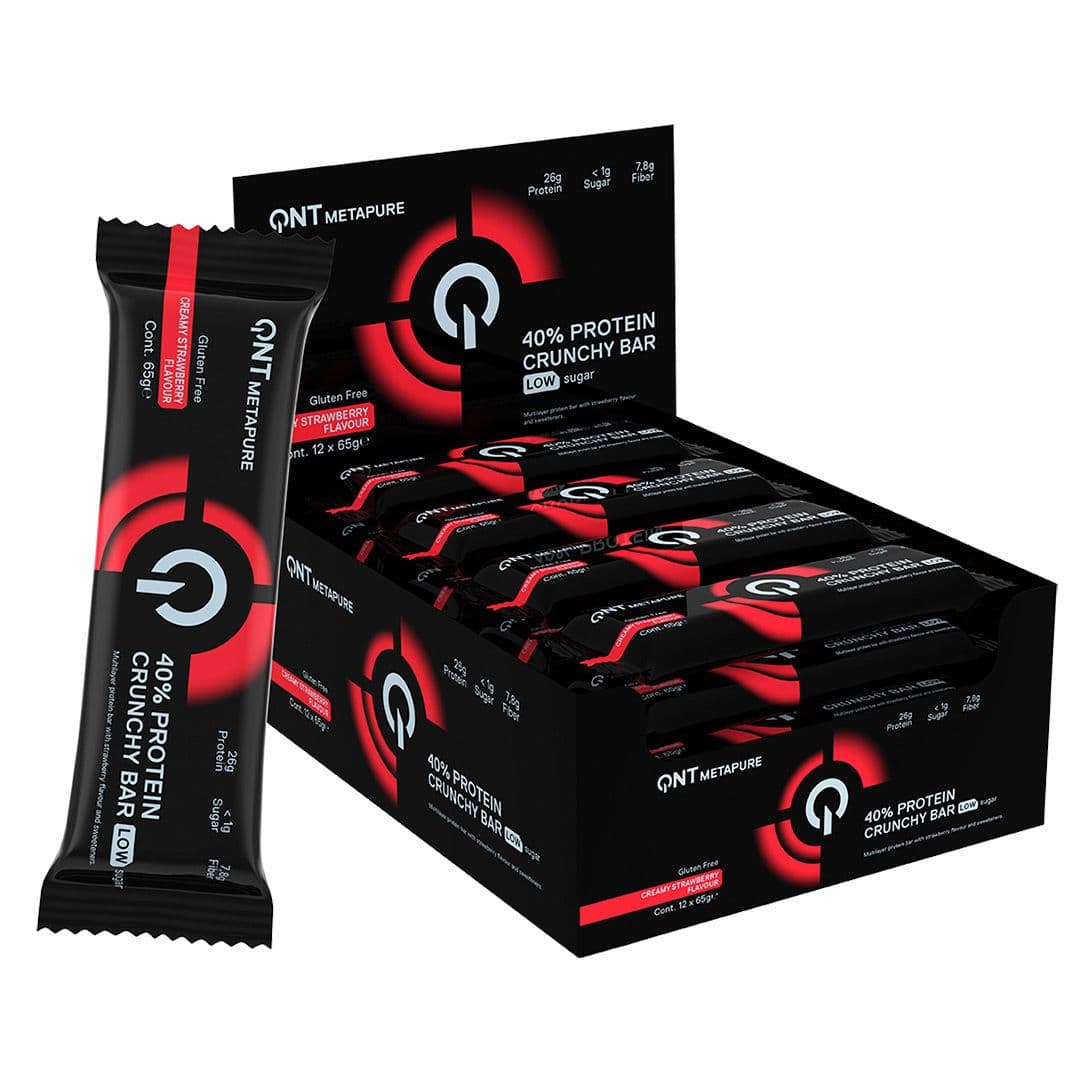 Barrita Proteína QNT Crunchy Frutilla 65 grs (12 Unidades)_1