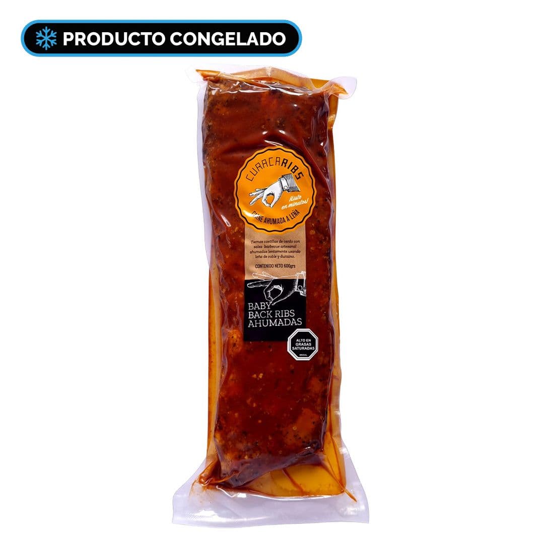 Curacaribs Baby Back Ribs Ahumadas con Salsa Barbecue 600 grs._1