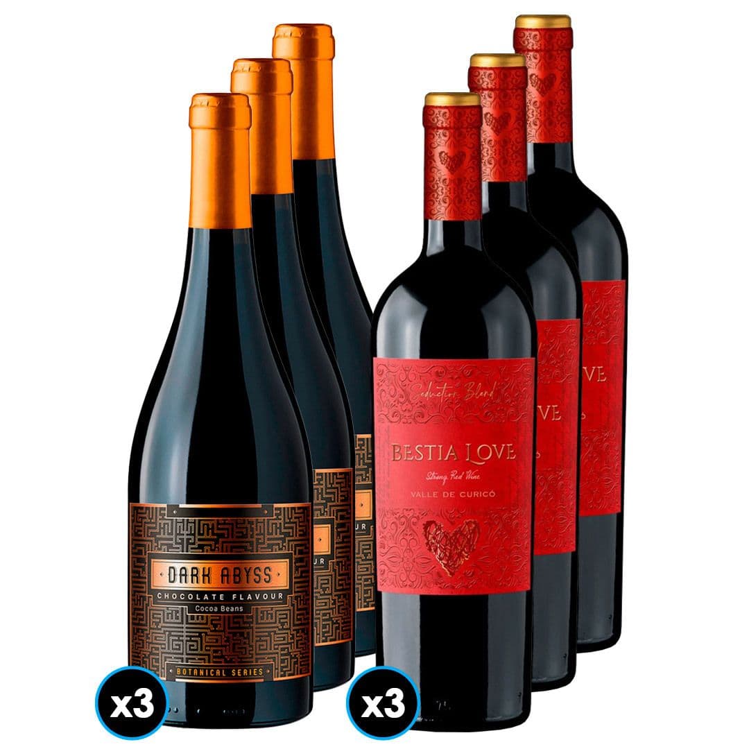 PACK DARK LOVE: 3x Vino Dark Abyss 750cc + 3x Vino Bestia Love Ensamblaje 750cc_1