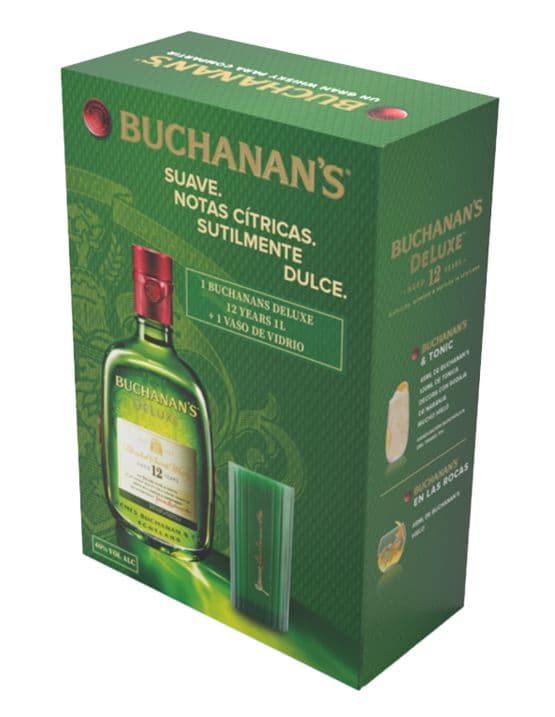 Kit Whisky Buchanans 12 años 750cc 40º alc. + vaso _1