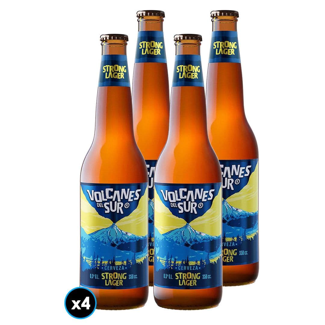 4x Cerveza Volcanes del Sur Strong Lager en Botella 350cc_1
