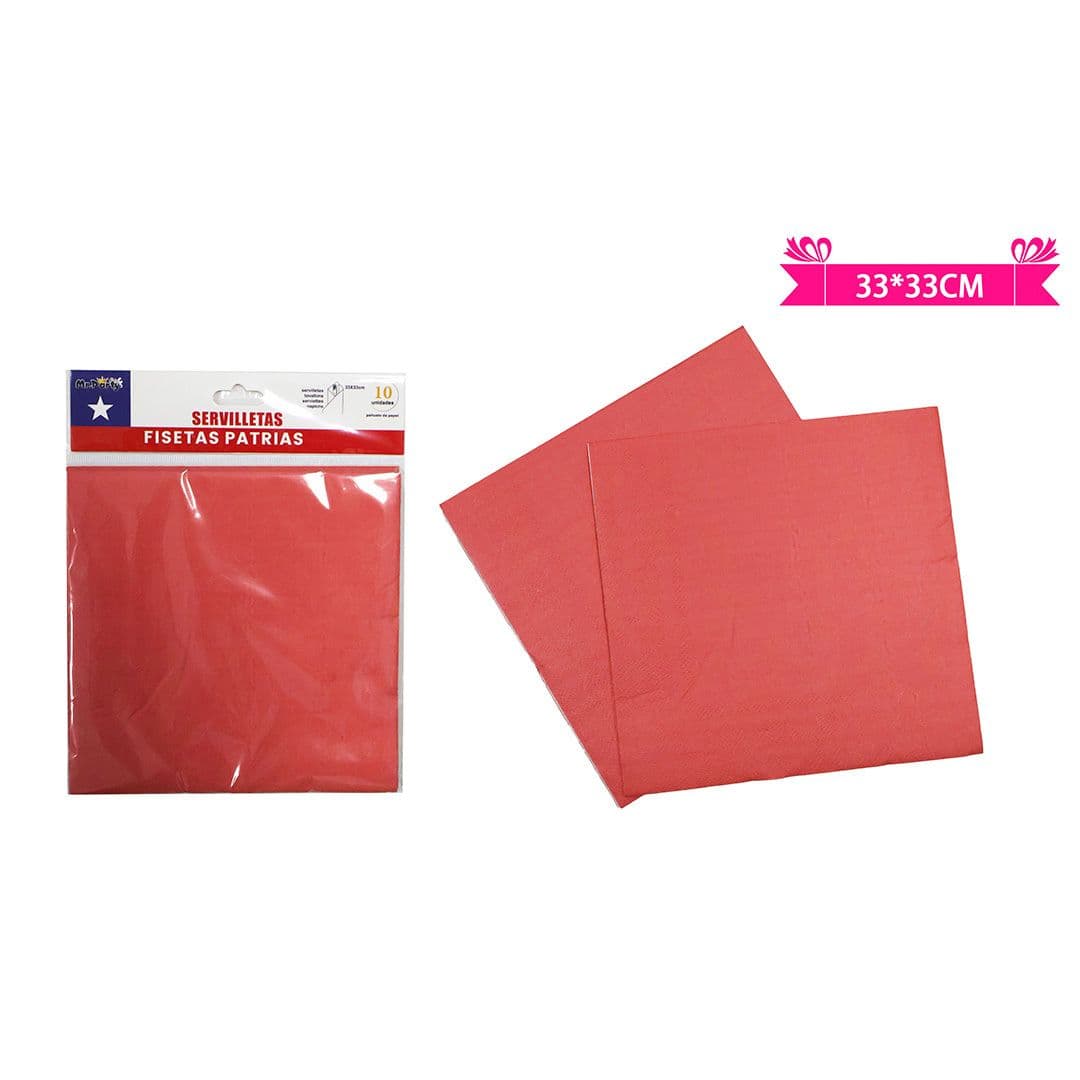Servilletas Rojas 33*33cm (10 Unidades)_1