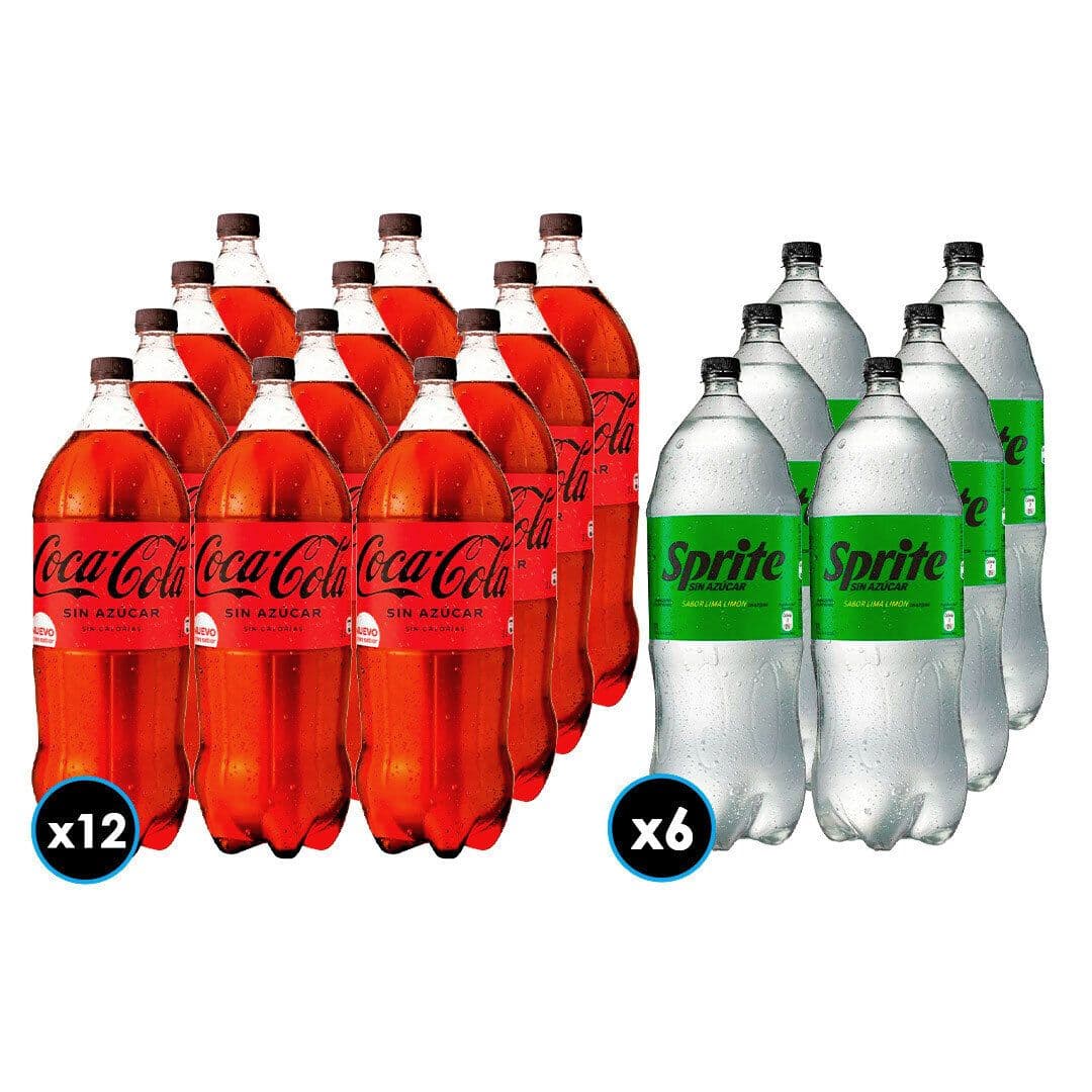 12x Bebida Coca Cola Zero Azúcar 3 L + 6x Bebida Sprite Sin Azúcar 3 L_1