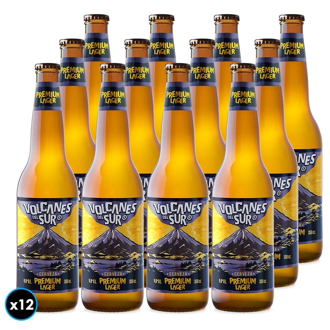 12x Cerveza Volcanes del Sur Premium Lager en Botella 350cc_1