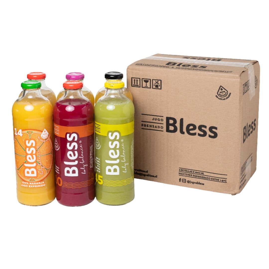 Caja 6x Jugos Bless Mix Sabores 1 L_1