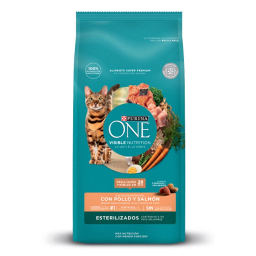 Comida de Gato Purina One Esterilizado Pollo Salmón 6 Kg_1