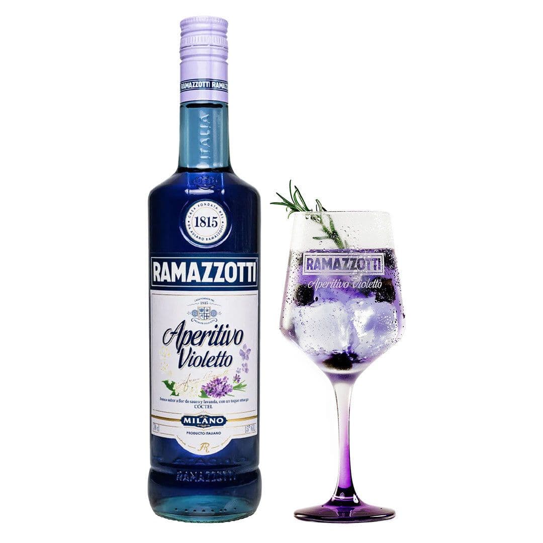 1x Licor Aperitivo Ramazzotti Violetto 700cc + Copa Vidrio_1