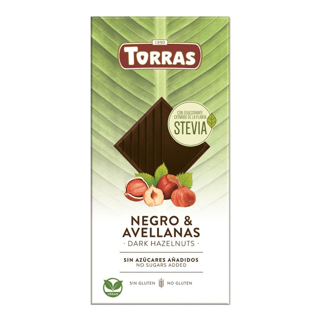 Chocolate Torras Stevia 60% Cacao con Avellanas 125 grs_1