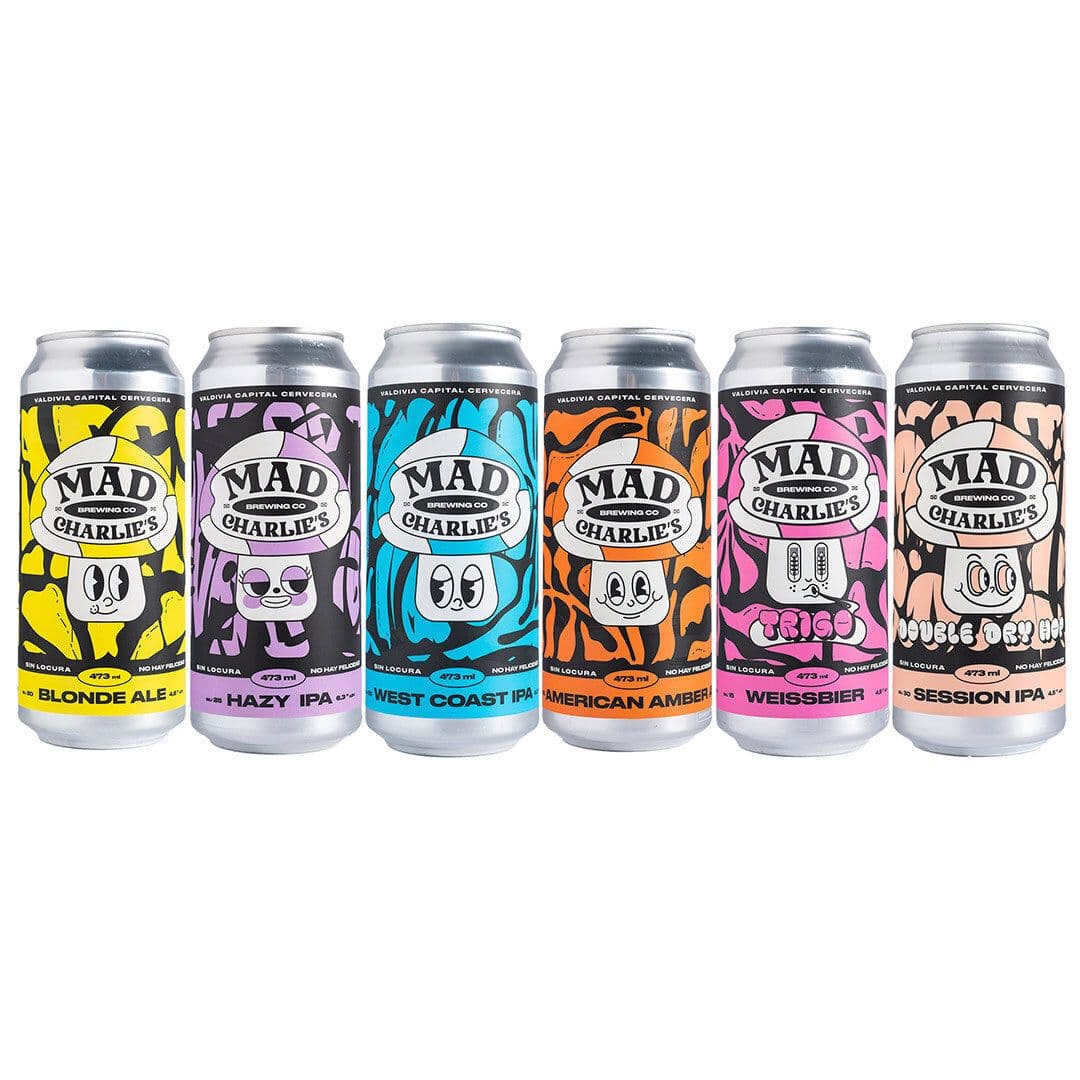 PACK MAD CHARLIE'S N°1: 6x Variedades Cerveza Mad Charlie's Lata 473cc_1