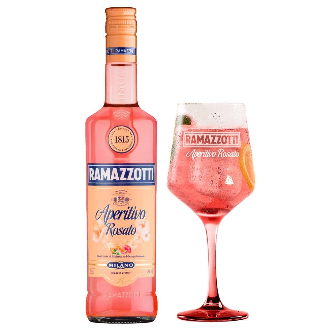 Licor Aperitivo Ramazzotti Rosato 700cc + Copa Vidrio_1