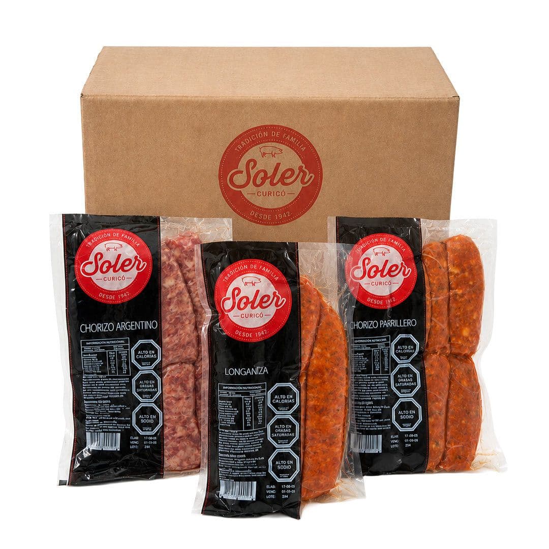 Caja Experiencia Parrillera Cecinas Soler: Chorizo Argentino, Chorizo Parrillero y Longaniza Ahumada_1
