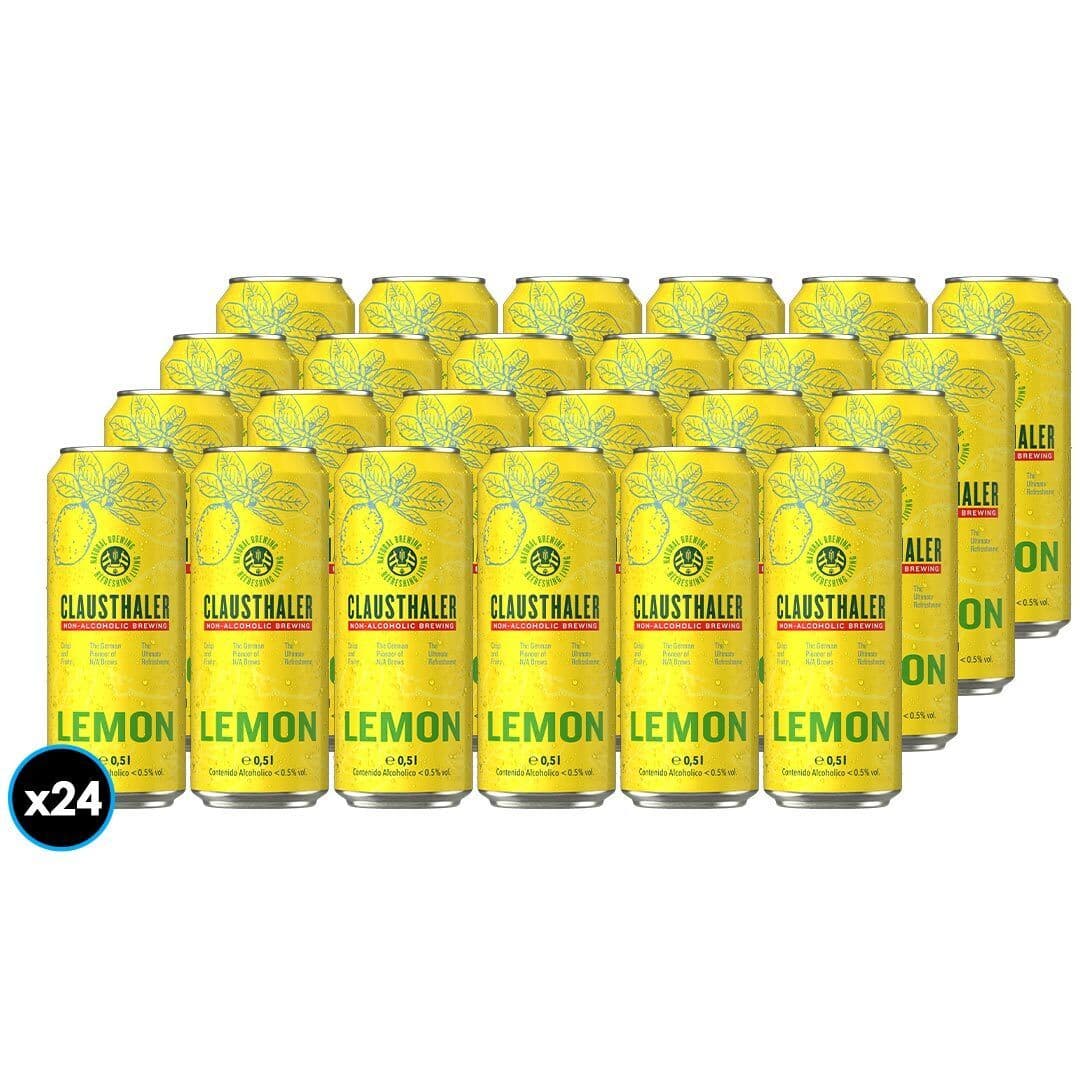 24x Cervezas Clausthaler Sin Alcohol Limón en Lata 500cc_1