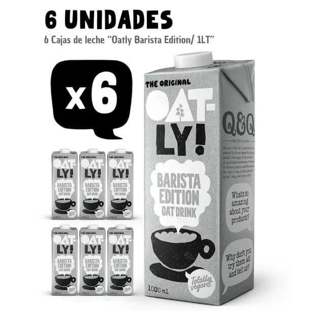 CAJA 6x Leche Vegetal De Avena Oatly Barista Edition 1 Lt_1