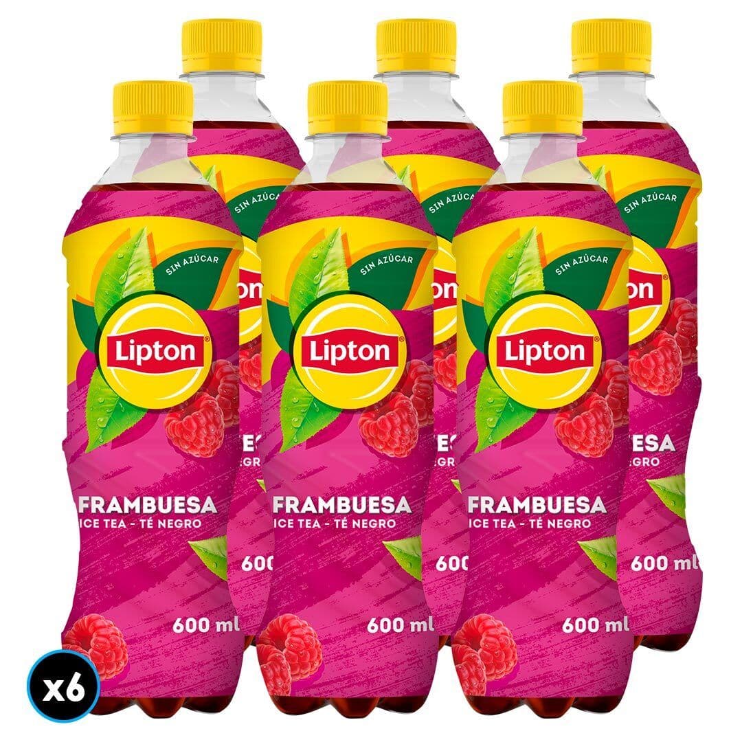 6x Té Helado Lipton Negro Frambuesa Zero 600cc_1