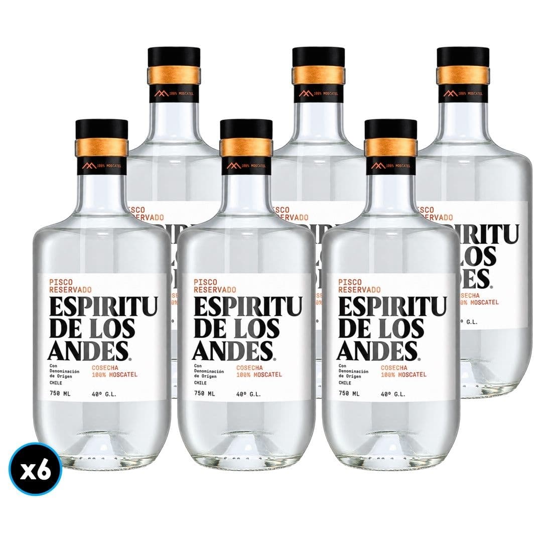 6x Pisco Espíritu de Los Andes 750cc 40° alc._1