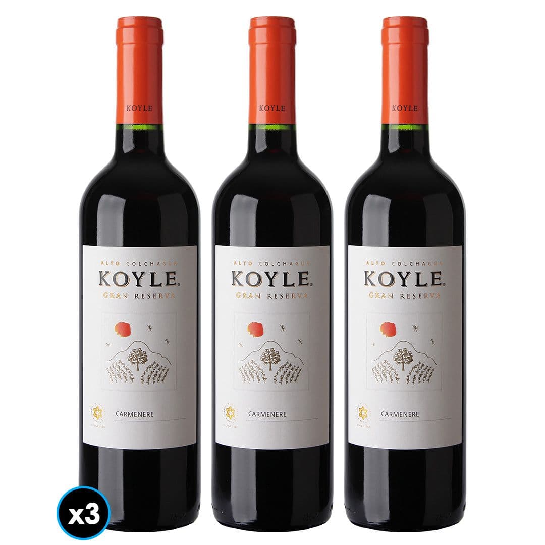 TRÍO KOYLE N°1: 3x Vino Koyle Gran Reserva Carmenere 750cc_1